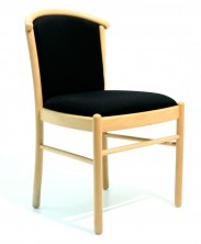 Manuela Sturdy Side Chair. No Arms. Slightly Wider. Beech Natural. Any Fabric Colour